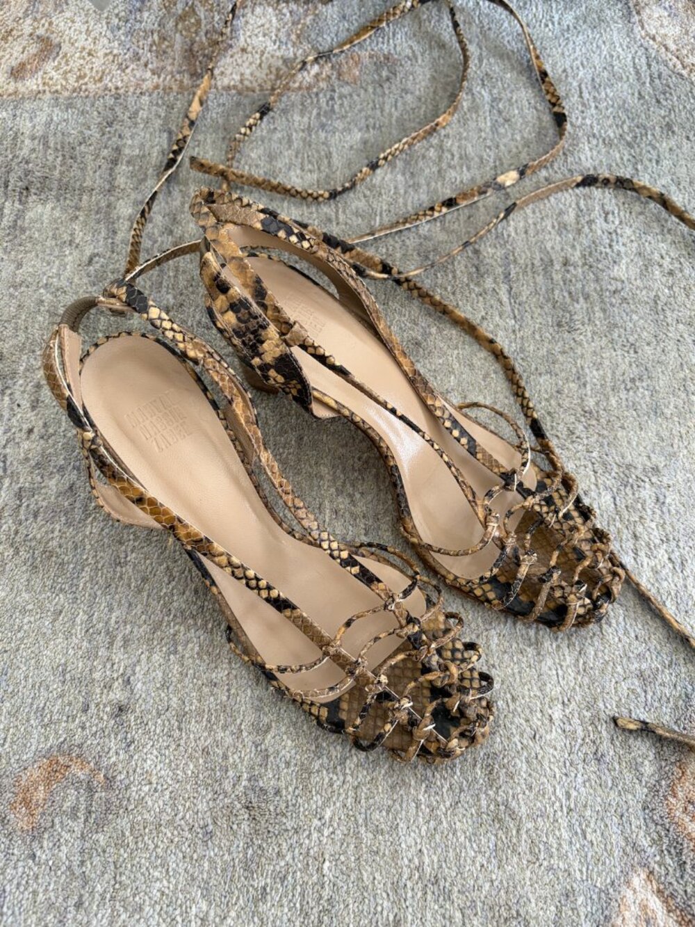 Maryam Nassir Zadeh Leather Animal Print Sandals